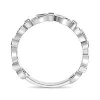 14K White, Yellow or Rose Gold 0.16cttw Diamond Ivy Scroll Band - 14K White Gold