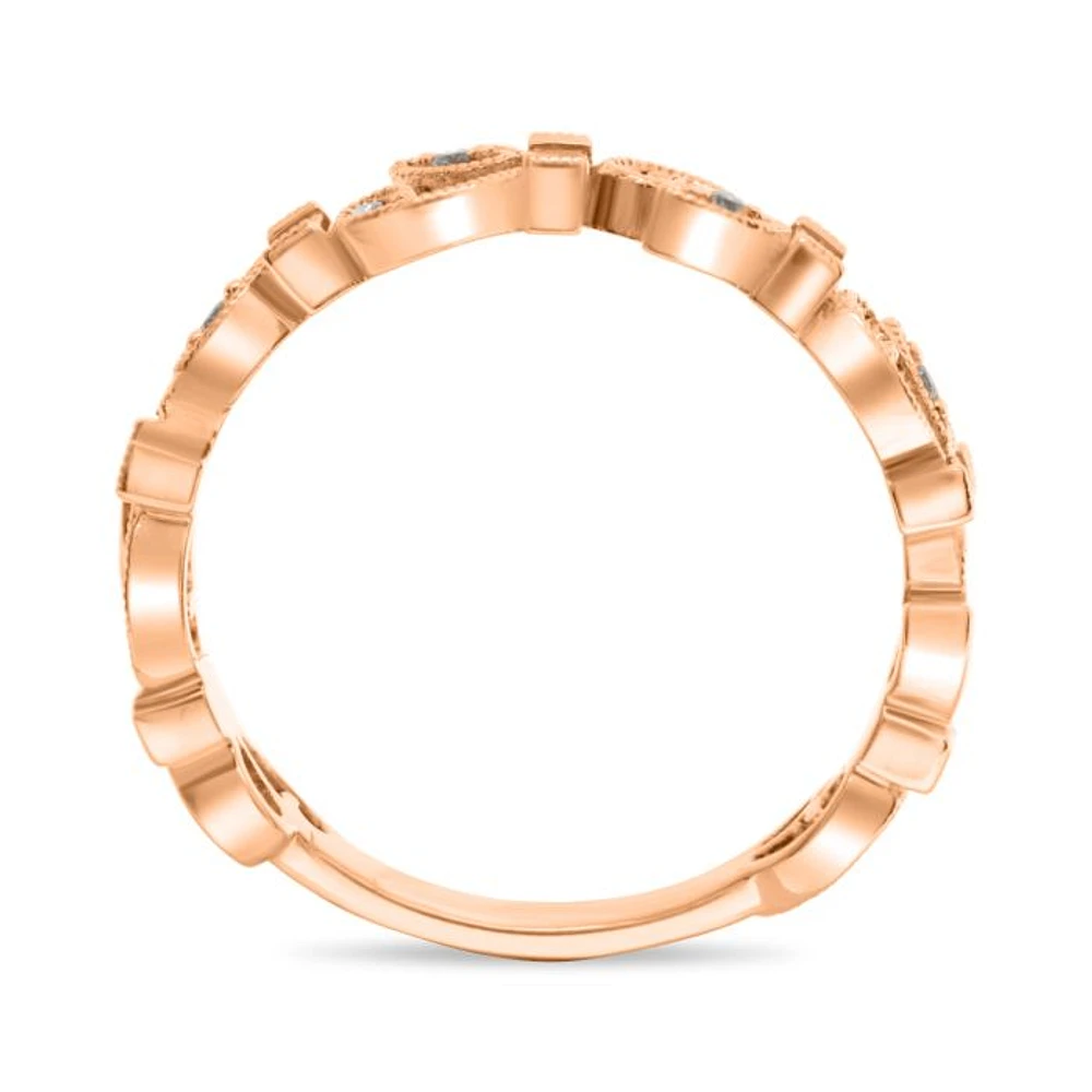 14K White, Yellow or Rose Gold 0.16cttw Diamond Ivy Scroll Band - 14K White Gold