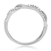 14K White, Yellow or Rose Gold 0.13cttw Diamond Wave Ring - 14K White Gold