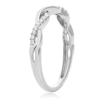 14K White, Yellow or Rose Gold 0.13cttw Diamond Wave Ring - 14K White Gold