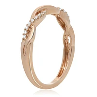 14K White, Yellow or Rose Gold 0.13cttw Diamond Wave Ring - 14K White Gold