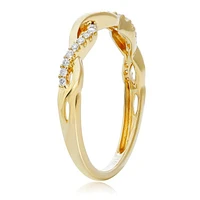 14K White, Yellow or Rose Gold 0.13cttw Diamond Wave Ring - 14K White Gold
