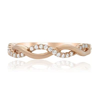 14K White, Yellow or Rose Gold 0.13cttw Diamond Wave Ring - 14K White Gold