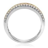 18K Two Tone Fancy Yellow and White Diamonds Wedding Band