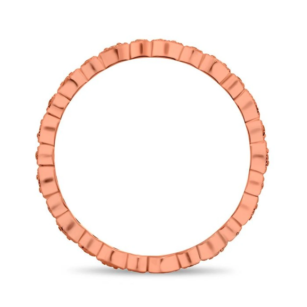14K White, Yellow or Rose Gold 0.07cttw Diamond Marquise & Dot Eternity Band - 14K White Gold