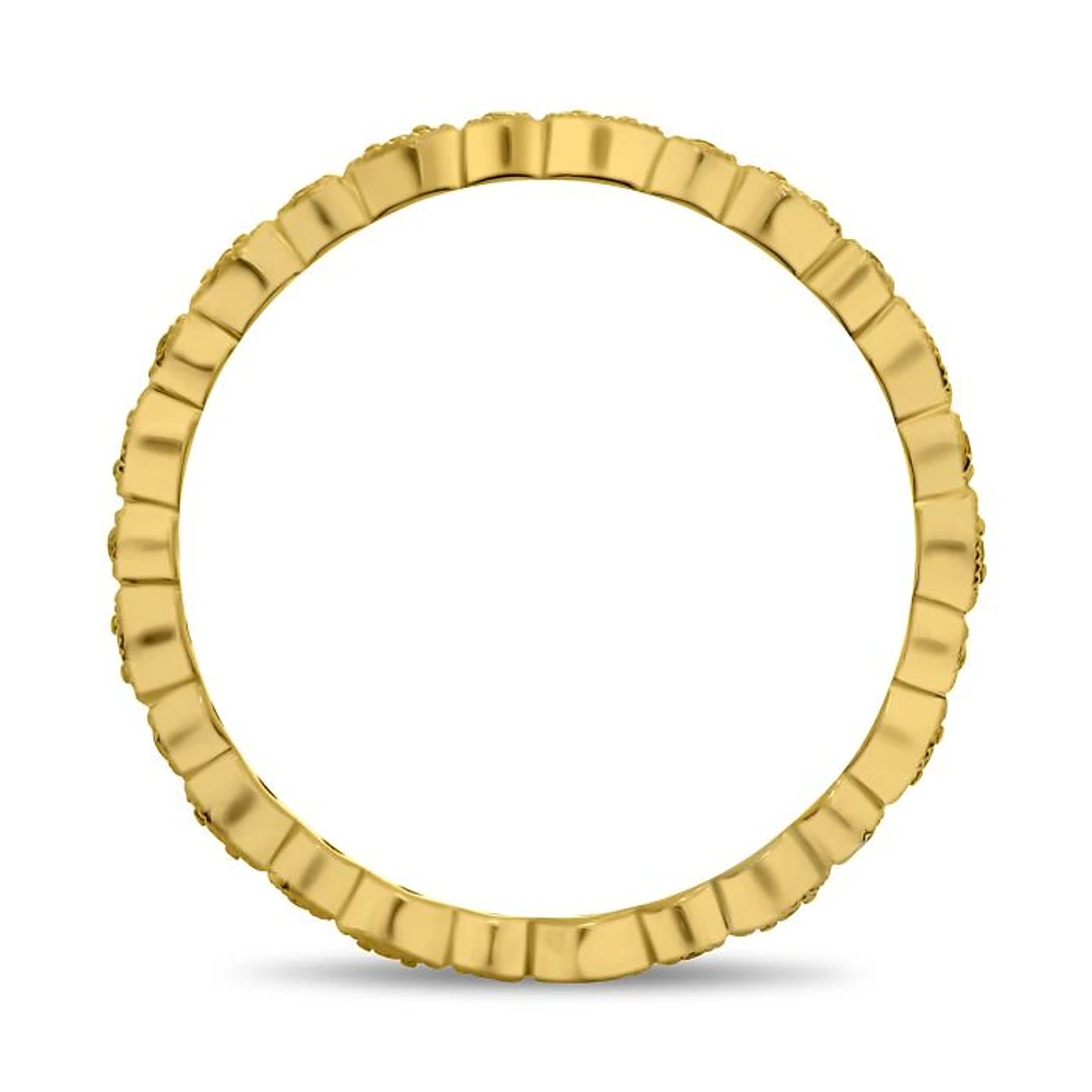 14K White, Yellow or Rose Gold 0.07cttw Diamond Marquise & Dot Eternity Band - 14K White Gold