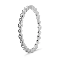 14K White, Yellow or Rose Gold 0.07cttw Diamond Marquise & Dot Eternity Band - 14K White Gold
