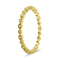 14K White, Yellow or Rose Gold 0.07cttw Diamond Marquise & Dot Eternity Band - 14K White Gold