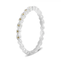 14K White Gold Marquise & Dot Natural Fancy Yellow Diamond Band