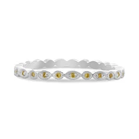 14K White Gold Marquise & Dot Natural Fancy Yellow Diamond Band
