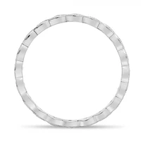 14K White, Yellow or Rose Gold 0.06cttw Diamond Milgrain Eternity Band - 14K White Gold