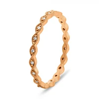14K White, Yellow or Rose Gold 0.06cttw Diamond Milgrain Eternity Band - 14K White Gold