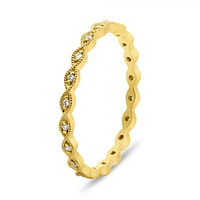 14K White, Yellow or Rose Gold 0.06cttw Diamond Milgrain Eternity Band - 14K White Gold