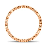 14K White, Yellow or Rose Gold 0.06cttw Diamond Geometric Milgrain Eternity Band - 14K White Gold / 4.5