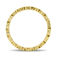 14K White, Yellow or Rose Gold 0.06cttw Diamond Geometric Milgrain Eternity Band - 14K White Gold / 4.5