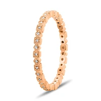 14K White, Yellow or Rose Gold 0.06cttw Diamond Geometric Milgrain Eternity Band - 14K White Gold / 4.5
