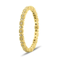 14K White, Yellow or Rose Gold 0.06cttw Diamond Geometric Milgrain Eternity Band - 14K White Gold / 4.5