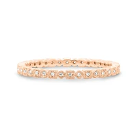 14K White, Yellow or Rose Gold 0.06cttw Diamond Geometric Milgrain Eternity Band - 14K White Gold / 4.5