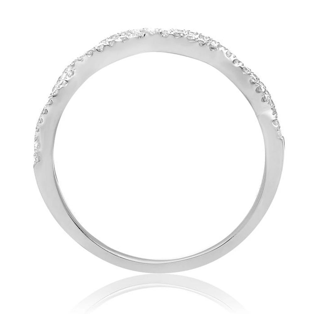 14K White, Yellow or Rose Gold 0.18cttw Diamond Infinity Band - 14K White Gold