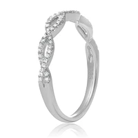 14K White, Yellow or Rose Gold 0.18cttw Diamond Infinity Band - 14K White Gold