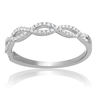 14K White, Yellow or Rose Gold 0.18cttw Diamond Infinity Band - 14K White Gold