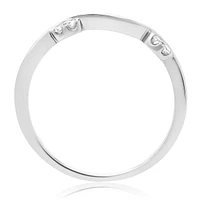 14K White, Yellow or Rose Gold 0.09cttw Diamond Wave Band - 14K White Gold
