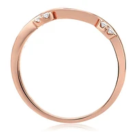 14K White, Yellow or Rose Gold 0.09cttw Diamond Wave Band - 14K White Gold