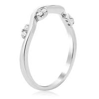 14K White, Yellow or Rose Gold 0.09cttw Diamond Wave Band - 14K White Gold