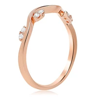 14K White, Yellow or Rose Gold 0.09cttw Diamond Wave Band - 14K White Gold