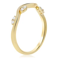 14K White, Yellow or Rose Gold 0.09cttw Diamond Wave Band - 14K White Gold