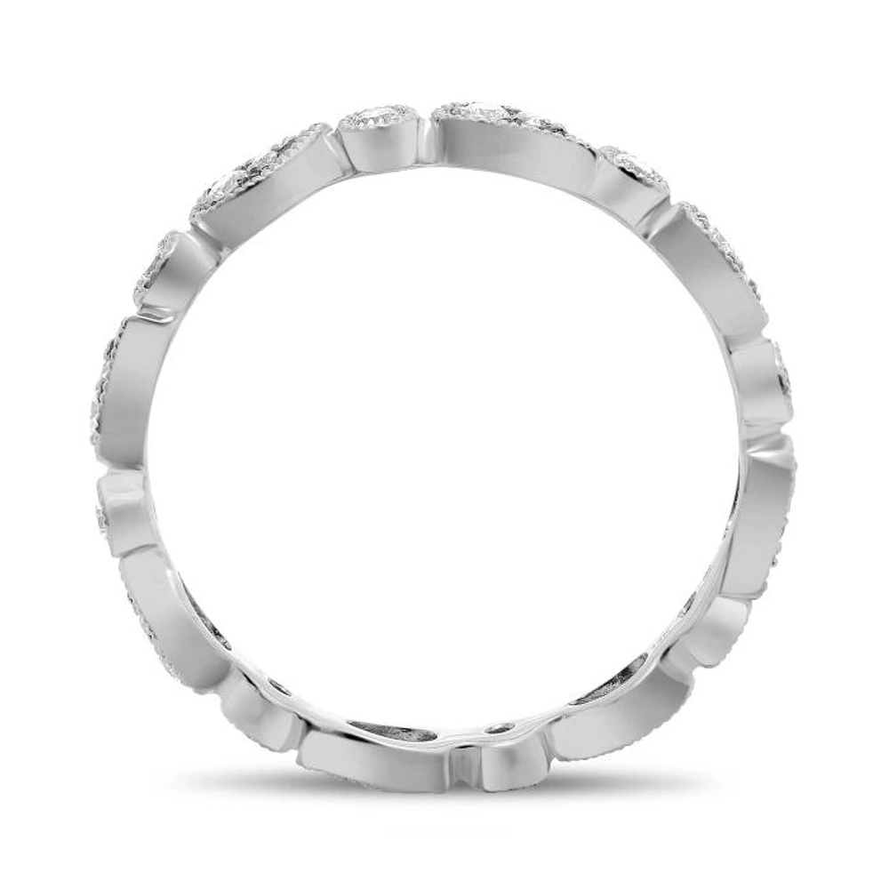 14K White, Yellow or Rose Gold 0.22cttw Diamond Paisley Eternity Band - 14K White Gold