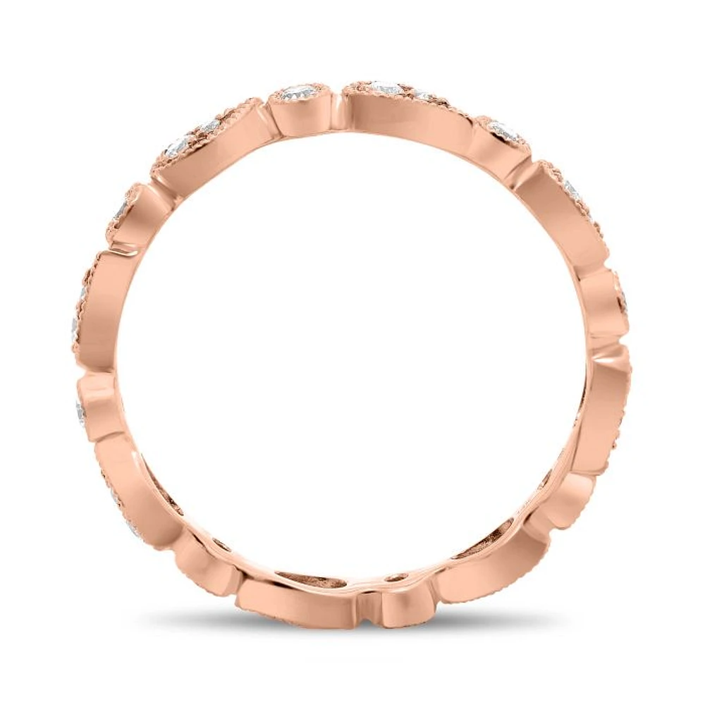 14K White, Yellow or Rose Gold 0.22cttw Diamond Paisley Eternity Band - 14K White Gold