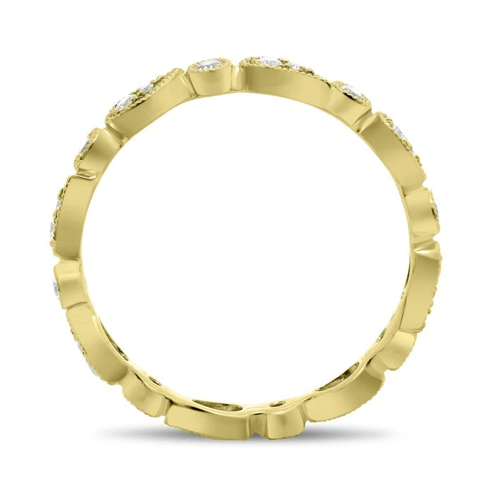 14K White, Yellow or Rose Gold 0.22cttw Diamond Paisley Eternity Band - 14K White Gold