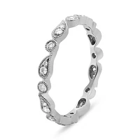14K White, Yellow or Rose Gold 0.22cttw Diamond Paisley Eternity Band - 14K White Gold
