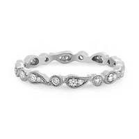 14K White, Yellow or Rose Gold 0.22cttw Diamond Paisley Eternity Band - 14K White Gold