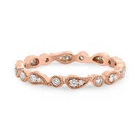 14K White, Yellow or Rose Gold 0.22cttw Diamond Paisley Eternity Band - 14K White Gold