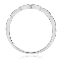 14K White, Yellow or Rose Gold 0.11cttw Diamond Milgrain Marquise Ring - 14K White Gold