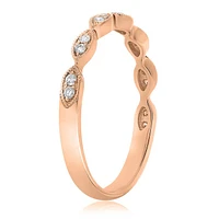 14K White, Yellow or Rose Gold 0.11cttw Diamond Milgrain Marquise Ring - 14K White Gold
