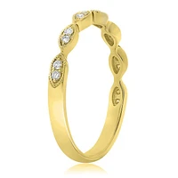 14K White, Yellow or Rose Gold 0.11cttw Diamond Milgrain Marquise Ring - 14K White Gold