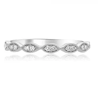 14K White, Yellow or Rose Gold 0.11cttw Diamond Milgrain Marquise Ring - 14K White Gold