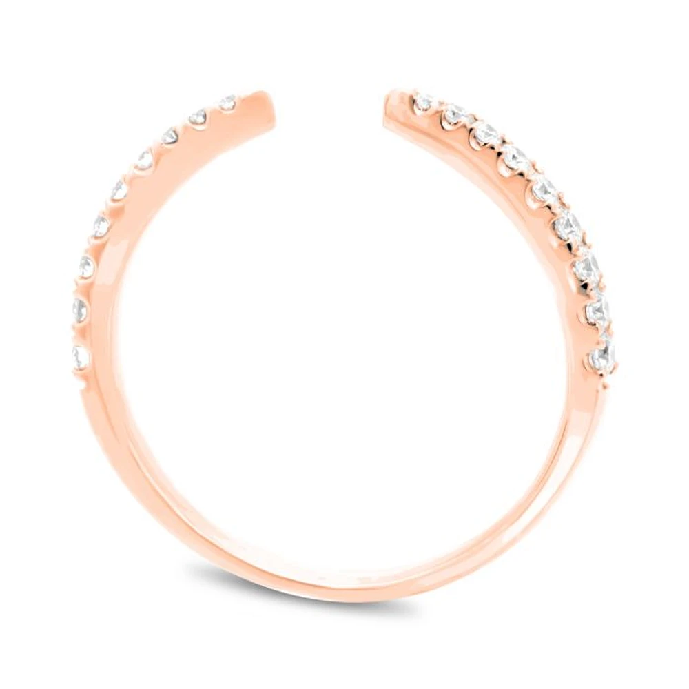 14K White, Yellow or Rose Gold 0.20cttw Open Diamond Band - 14K White Gold