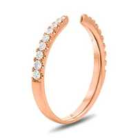 14K White, Yellow or Rose Gold 0.20cttw Open Diamond Band - 14K White Gold