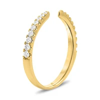 14K White, Yellow or Rose Gold 0.20cttw Open Diamond Band - 14K White Gold