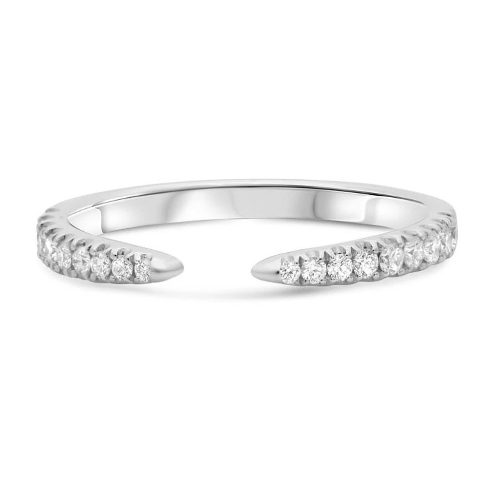 14K White, Yellow or Rose Gold 0.20cttw Open Diamond Band - 14K White Gold