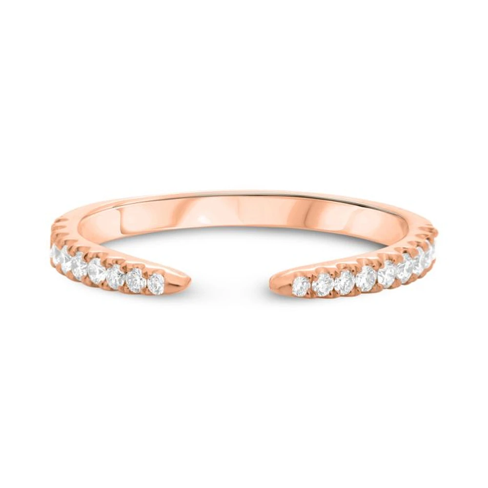 14K White, Yellow or Rose Gold 0.20cttw Open Diamond Band - 14K White Gold