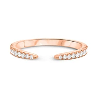 14K White, Yellow or Rose Gold 0.20cttw Open Diamond Band - 14K White Gold