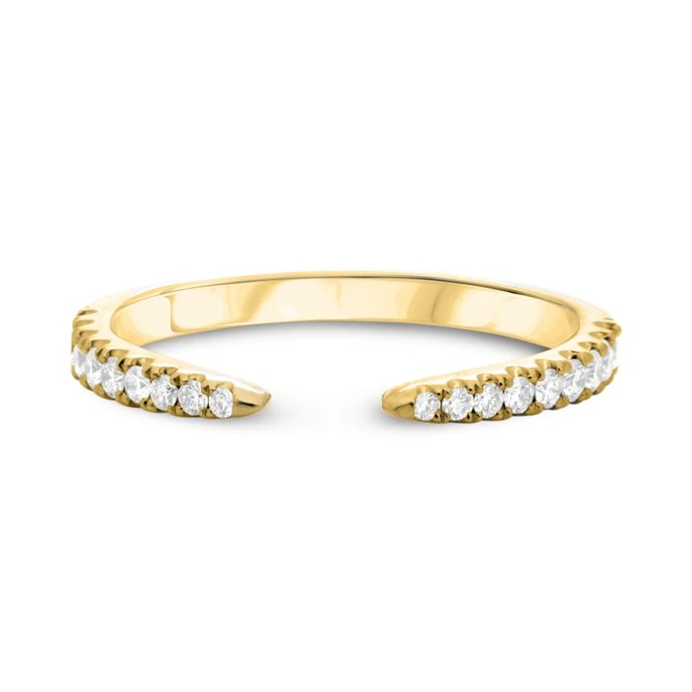 14K White, Yellow or Rose Gold 0.20cttw Open Diamond Band - 14K White Gold