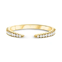14K White, Yellow or Rose Gold 0.20cttw Open Diamond Band - 14K White Gold