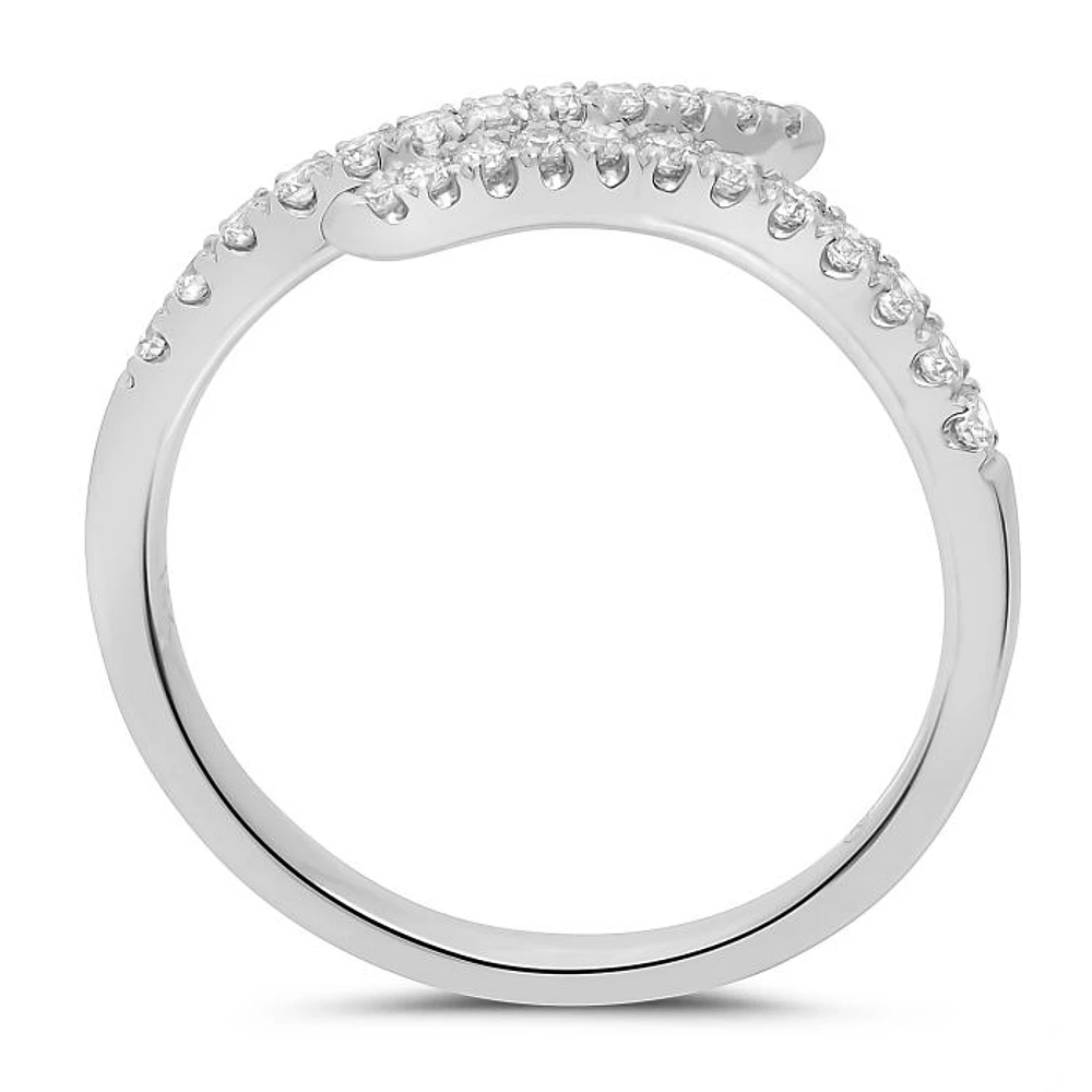 14K White, Yellow or Rose Gold 0.31cttw Diamond Wrap Ring - 14K White Gold