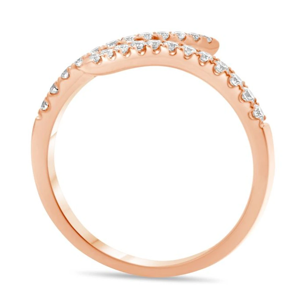 14K White, Yellow or Rose Gold 0.31cttw Diamond Wrap Ring - 14K White Gold
